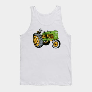 Vintage Farm Tractor Side View retro Tank Top